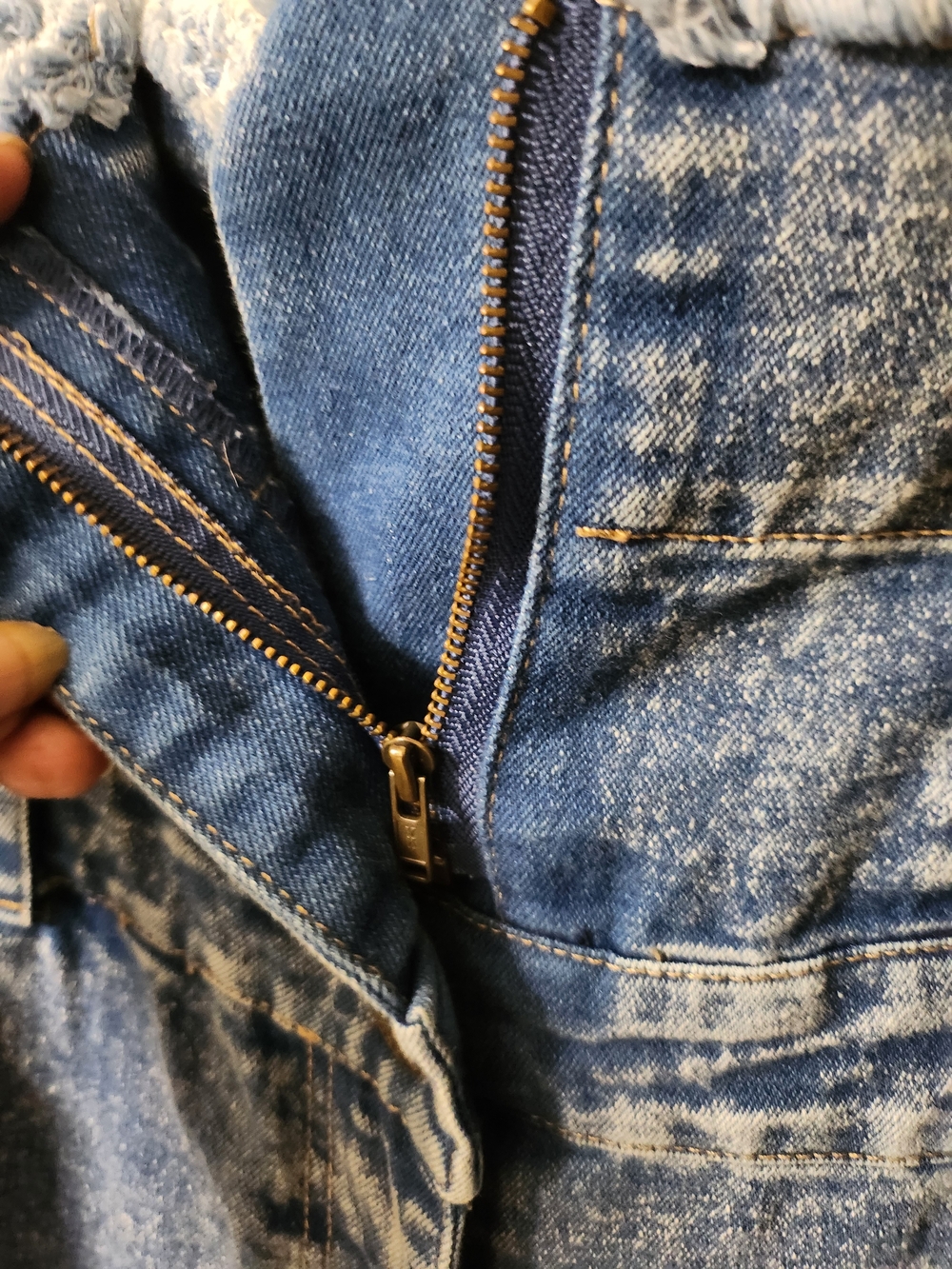 Ashley Stewart Blue High-Waist Flare Jeans with Raw Edge - Picture 6 of 6